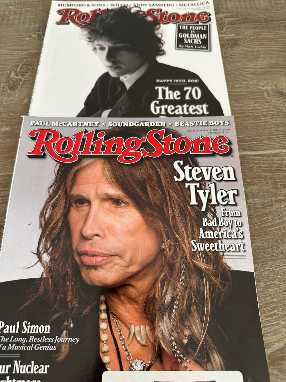 Rolling Stone Magazines - Steven Tyler and Bob Dylan